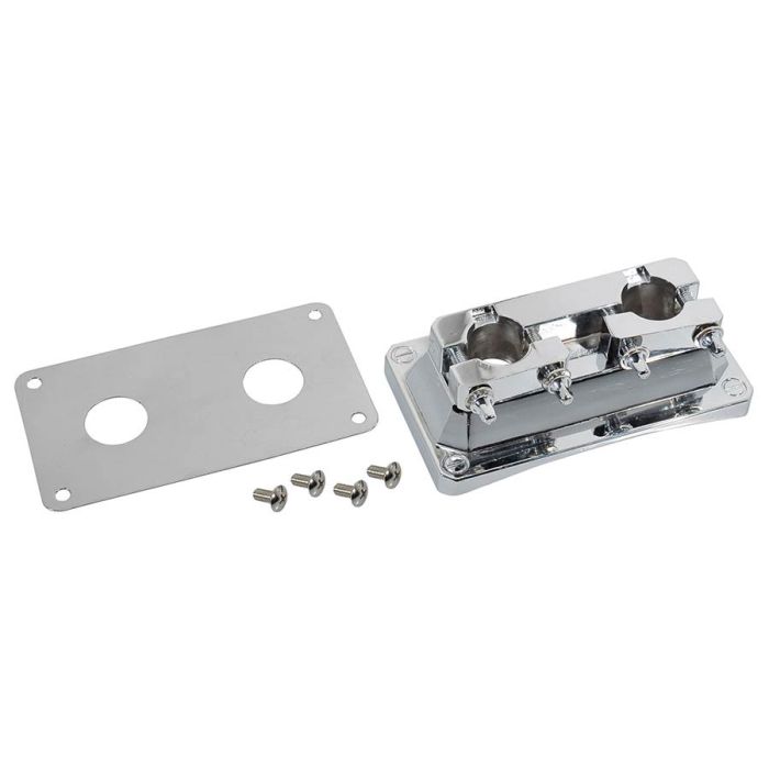 Hayman bracket voor 2 tomarmen (voor montage op bassdrum), diameter: 22.3 mm, geschikt voor TTH-5 tomarmen