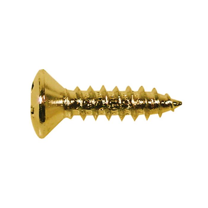 Boston screw, 3x12mm, 12pcs, oval countersunk, tapping, for pickguard, gold