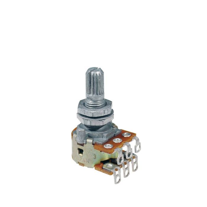 ALPS 2x500K blender potentiometer, 10mm. bushing, M7x0,75 thread, blends 2 sources, made in Japan