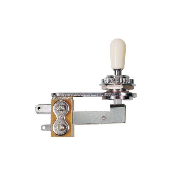 Boston toggle switch 3-way, angled model, chrome, with ivory plate and cap