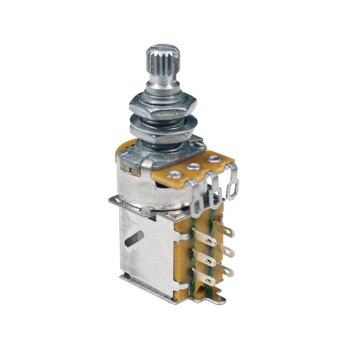 Ultra 250K audio (volume) push-pull potentiometer, 10mm. bushing, M8x0,75 thread, made in Korea