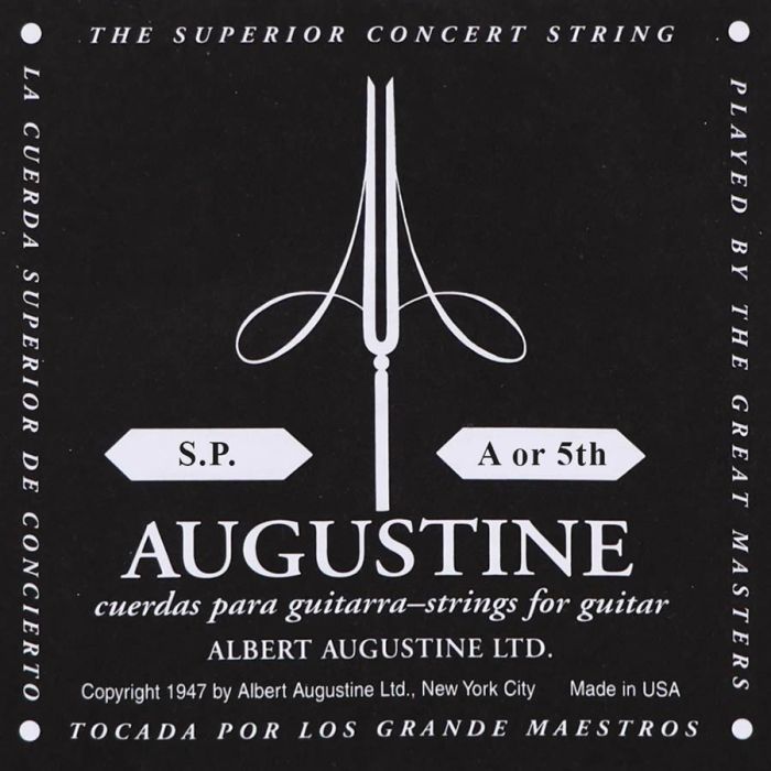 Augustine Black Label A-5 snaar voor klassieke gitaar, silverplated wound nylon, medium hard tension