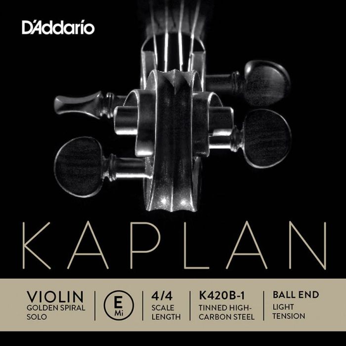 D'Addario Kaplan Golden Spiral Solo vioolsnaar E-1, carbon steel, 15.2, light, ball end