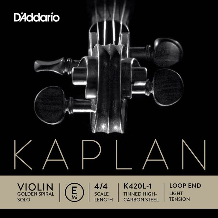 D'Addario Kaplan Golden Spiral Solo vioolsnaar E-1, carbon steel, 15.2, light, loop end