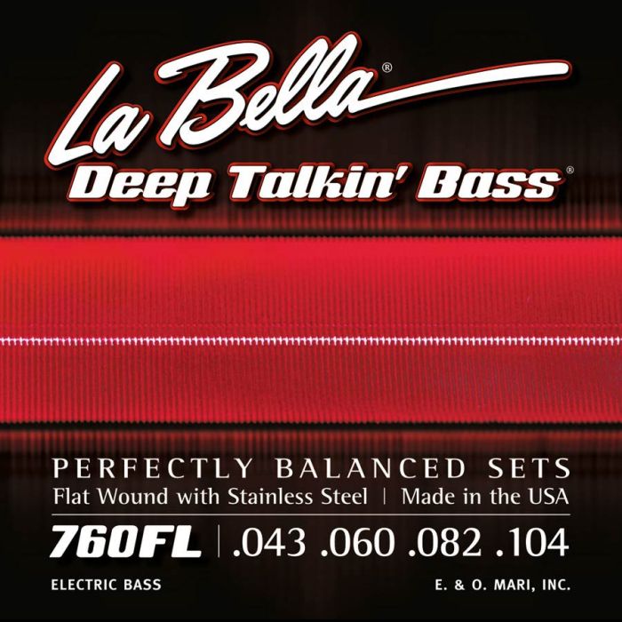 La Bella Deep Talkin' Bass snarenset elektrische basgitaar, stainless steel flatwound, light, 043-060-082-104 longscale