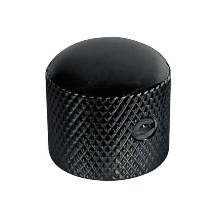 Boston dome knob, metal, diam 18,0 x18,0mm, with set screw allen type, shaft size 6,1mm, black