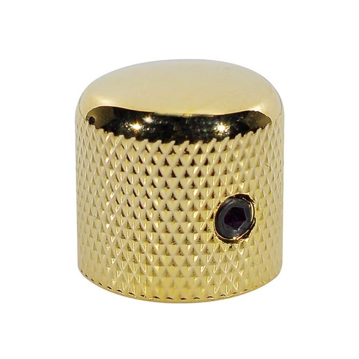 Boston dome knob, metal, diam 18,0 x18,0mm, with set screw allen type, shaft size 6,1mm, gold