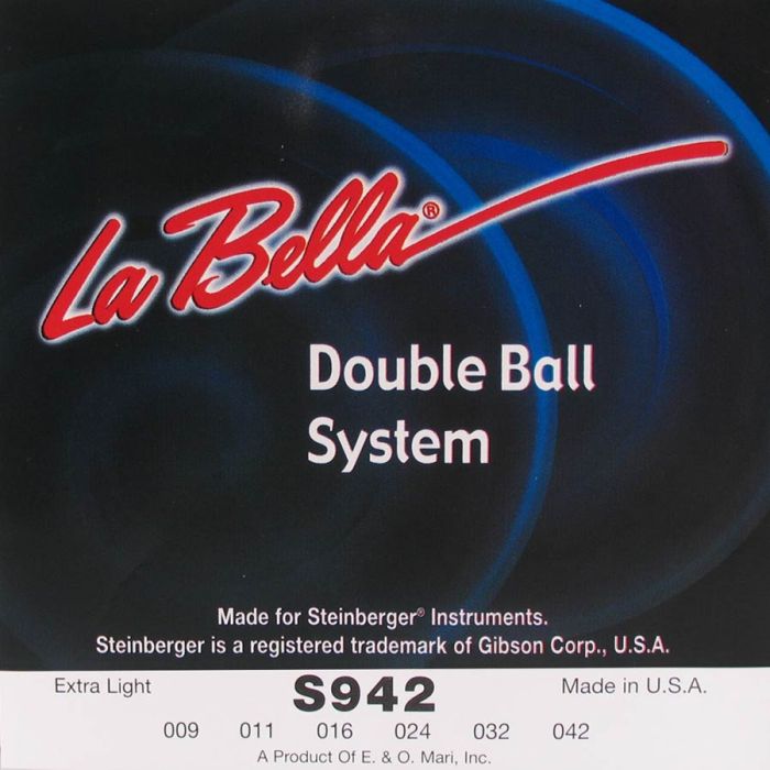 La Bella Double Ball End System snarenset elektrisch, voor Steinberger, double ball end, extra light, 009-011-016-024-032-042