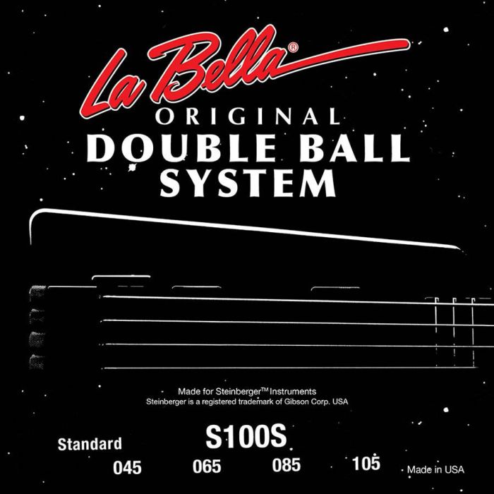 La Bella Double Ball End System snarenset basgitaar, voor Steinberger , double ball end, light, 045-065-085-105