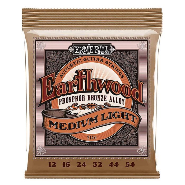 Ernie Ball Earthwood snarenset akoestisch, phosphor bronze, regular slinky, 012-016-024-032-044-054