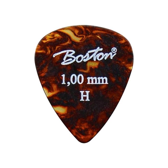 Boston 1.00 mm. plectrums, celluloid, tortoise, heavy, standaard druppel model, 24-pack