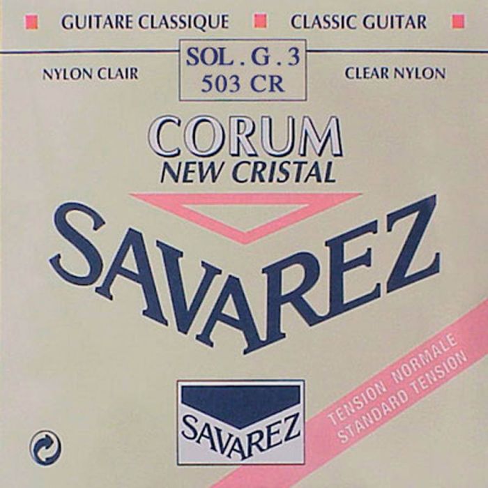 Savarez G-3-snaar, New Cristal clear nylon, sluit aan bij 500-CRJ set, normal tension