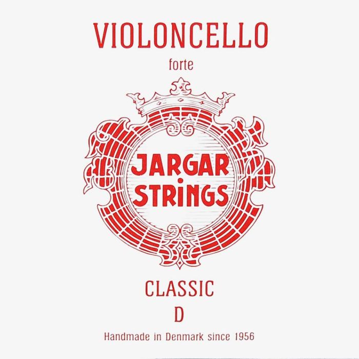 Jargar Classic Red cellosnaar D-2, hard, rood, flexi-metal