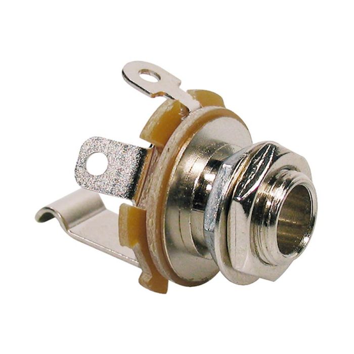 Boston chassis connector jack, 6,3mm, 2-polig, chrome, M9