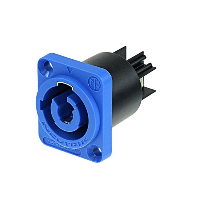 Neutrik Speakon voeding chassis connector, male, 20 ampere, 3-polig, blauw, (power in)