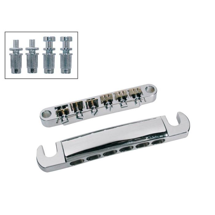 Boston brug and tailpiece set, 12-snarig, chroom, met studs