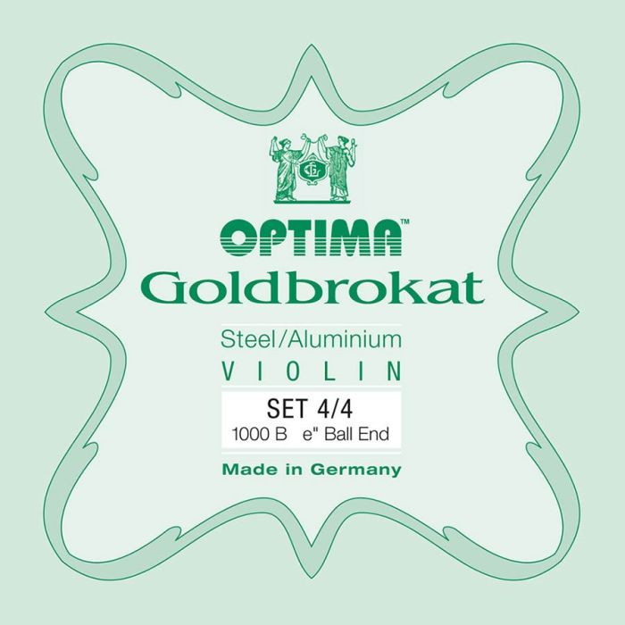 Optima Goldbrokat snarenset viool 4/4, steel & aluminum, met ball end E-1