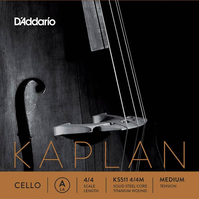 D'Addario Kaplan cello snaar A-1, titanium wound on steel core