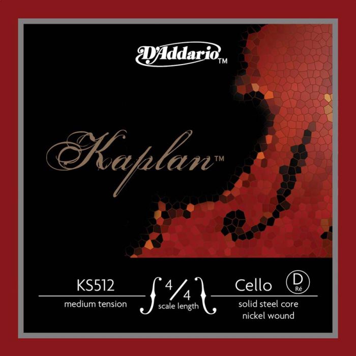 D'Addario Kaplan cello snaar D-2, nickel wound on solid steel core