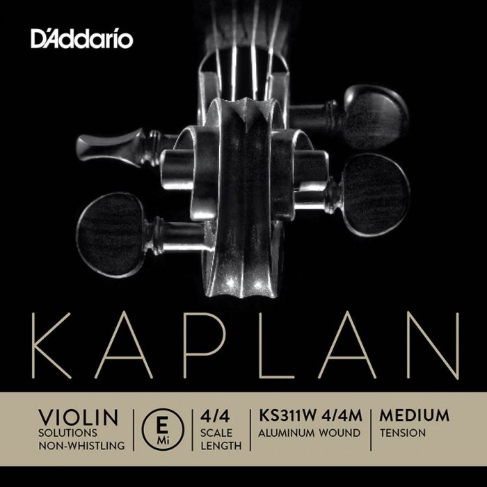 D'Addario Kaplan non-whistling vioolsnaar E-1, aluminum wound