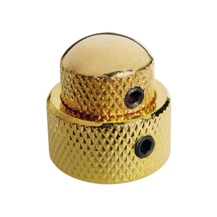 Boston double dome knob, metal, 15x14  19x12mm, with set screws allen type, shaft size 6,0  8,0, gold