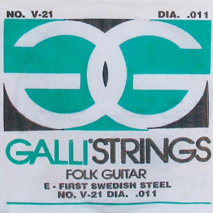 Galli Folk Guitar E-1 snaar voor akoestische gitaar, 011, plain steel, ball-end