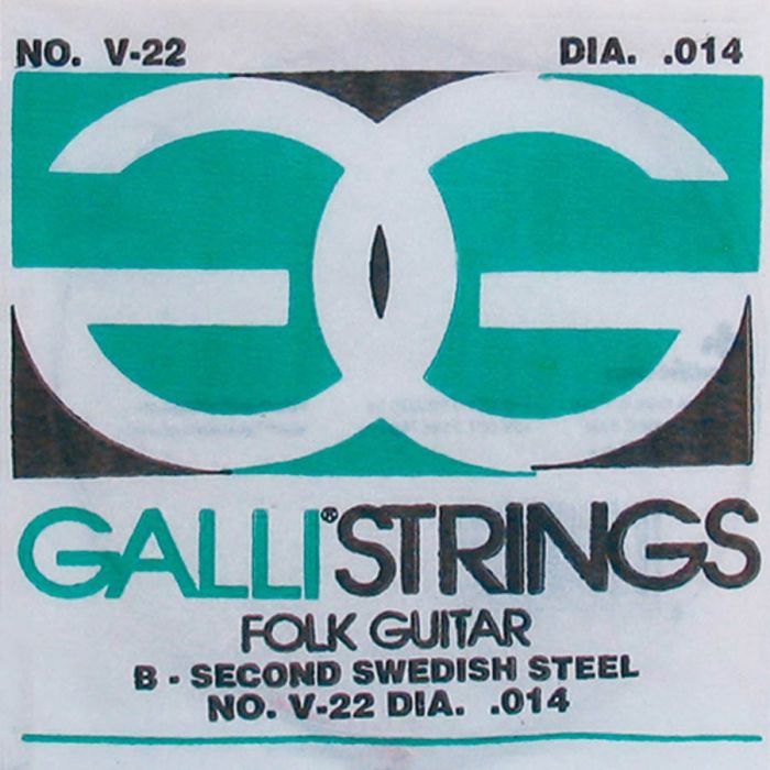 Galli Folk Guitar B-2 snaar voor akoestische gitaar, 014, plain steel, ball-end