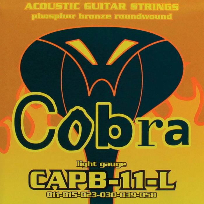 Cobra snarenset akoestische gitaar, phosphor bronze wound, light: .011-.015-.023-.030-.039-.050