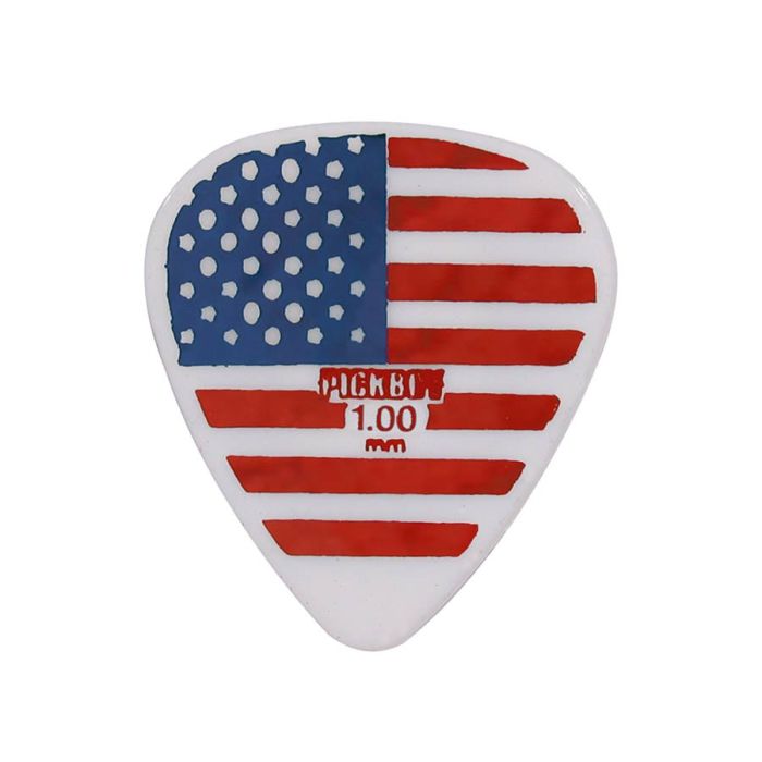 Pickboy Celltex 1.00 mm. plectra met "USA flag"-design, 50-pack