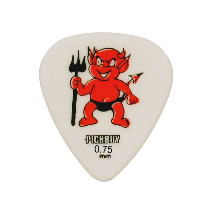 Pickboy Celltex 0.75 mm. plectra met "red devil"-design, 50-pack