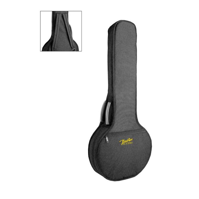 Boston gigbag voor folkbanjo, hoogte: 104 cm., 21 mm. gevoerd nylon, zwart