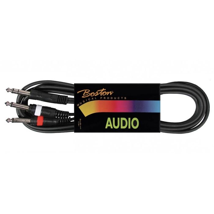 Boston audio kabel, zwart, 1.5 meter, 2x jack mono - jack stereo