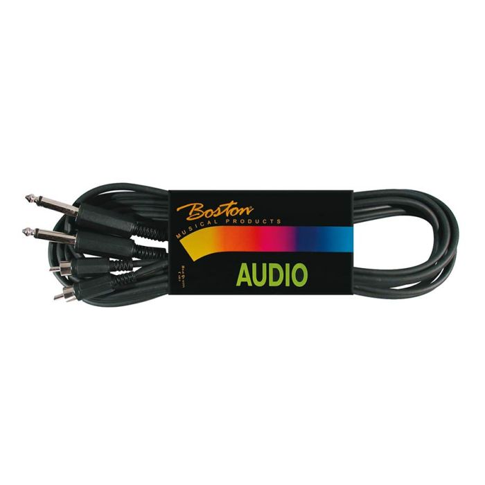 Boston audio kabel, zwart, 3 meter, 2x rca - 2x jack mono