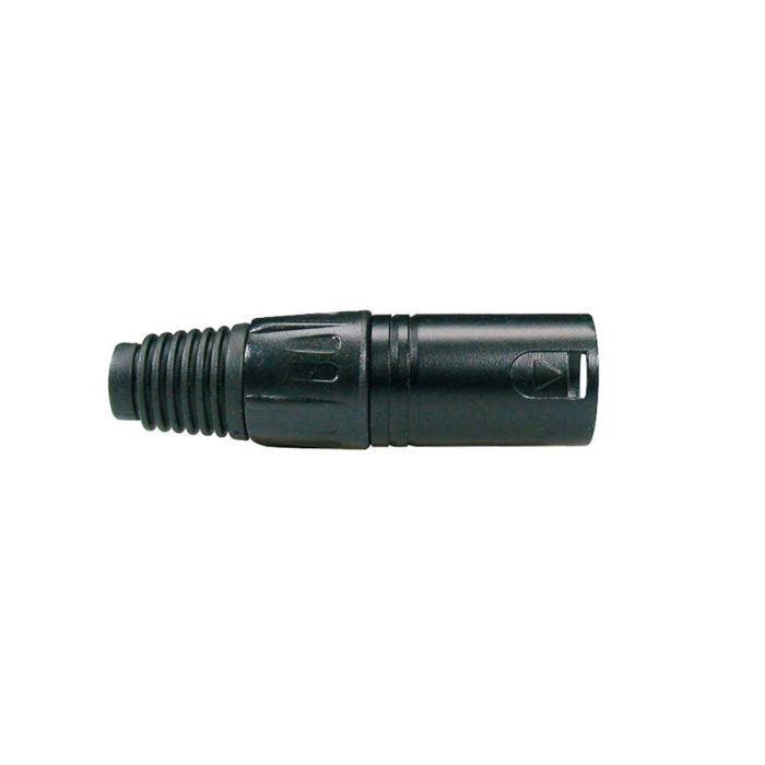 Boston xlr plug, male, 5-polig, zwart, zwarte kabel huls