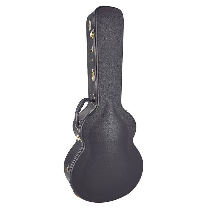 Boston Traditional Pro deluxe koffer voor jazzgitaar (16 inch),  hout, gewelfde vormkoffer, met slot en schouderriem