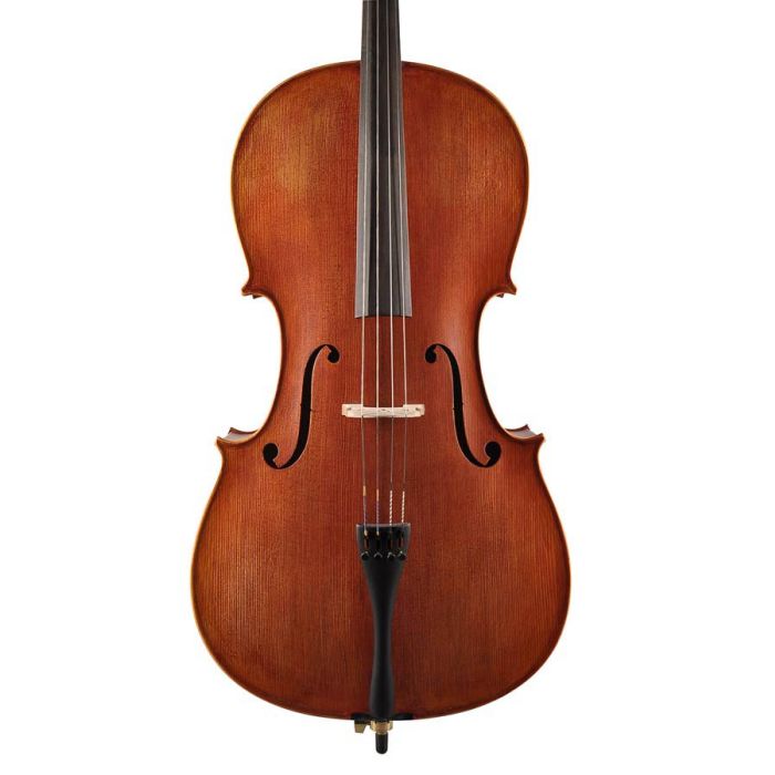 Leonardo Student series cello set 4/4, geheel massief, mat nitro, mooi gevlamd, ebben toebehoren, incl. tas en strijkstok