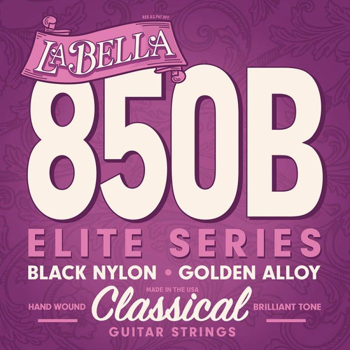 La Bella Concert snarenset klassiek, black nylon trebles, gold basses, 028-032-040-029-034-041