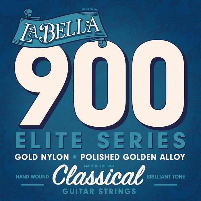 La Bella Golden Superior snarenset klassiek, gold nylon trebles, gold polished basses, 028-032-040-030-03