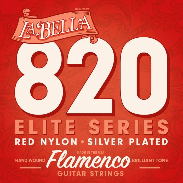 La Bella Flamenco snarenset klassiek/flamenco, red nylon trebles, silverplated basses