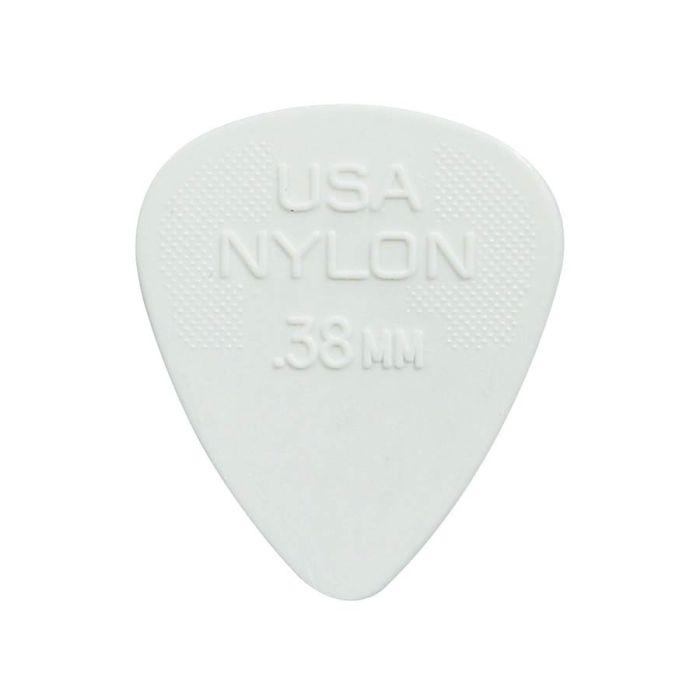 Dunlop Nylon Standard 0.38 mm. plectra, nylon, wit, 12-pack