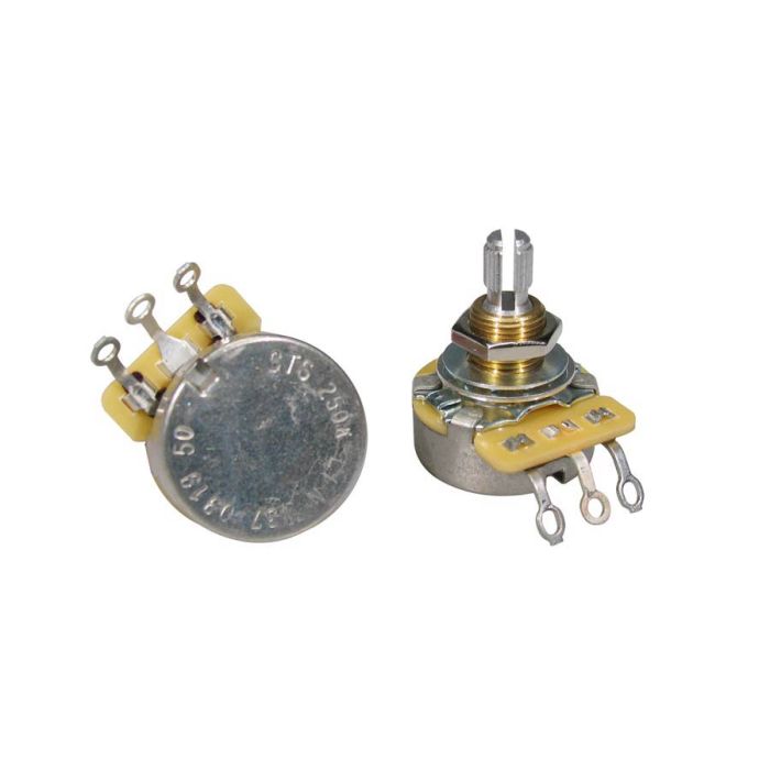 CTS USA potentiometer, standard .375" bushing, 3/8" diam. 250K linear