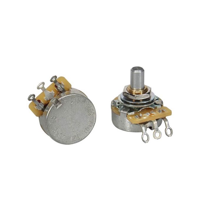 CTS USA potentiometer, short .250" bushing for pg mount, 3/8" diam. 1000K audio solid shaft