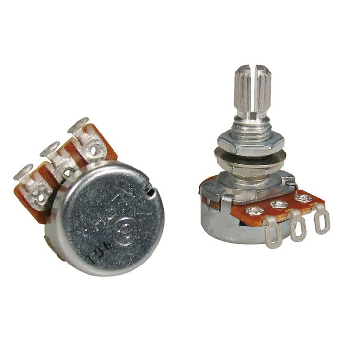 Alpha small 16mm. 250K audio potentiometer, 10mm. bushing, M7x0,75 thread