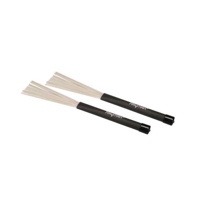 Hayman brushes, wit nylon haren, zwart rubber handvat, uitschuifbaar