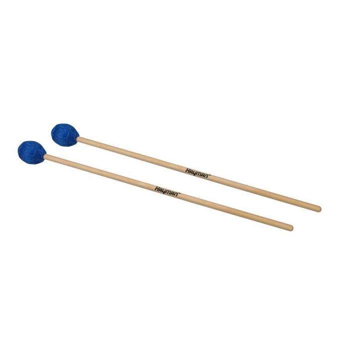 Hayman kloppers voor marimba, 400 mm esdoorn schacht, paar, 34 mm medium zachte bol, blauw