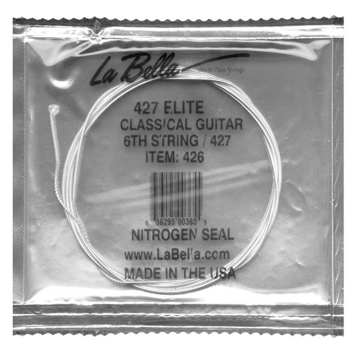 La Bella Elite E-6-snaar voor klassieke gitaar, silverplated wound nylon