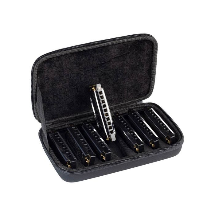 Belcanto blues harp set met koffer, C-D-E-F-G-A-B