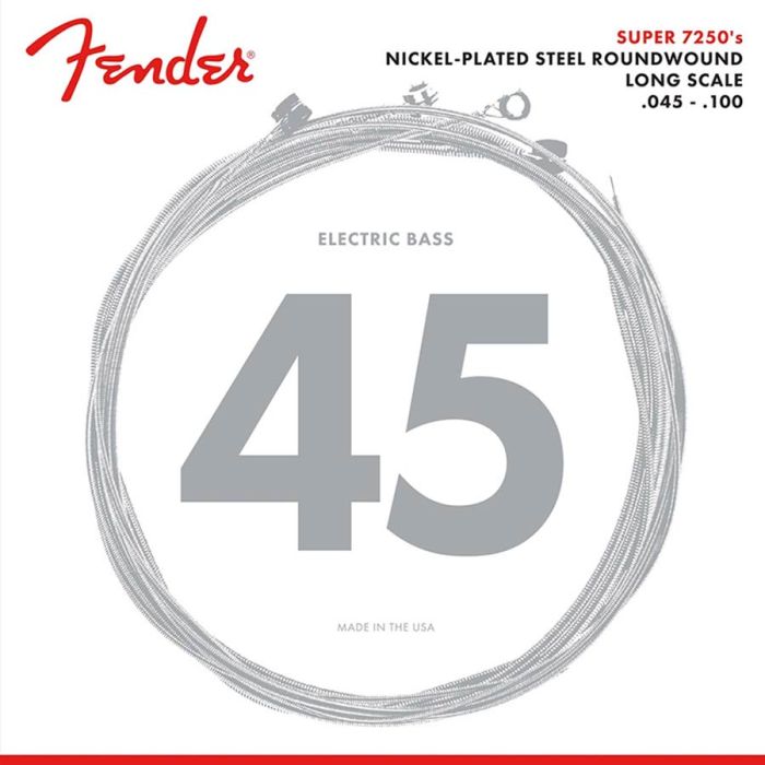 Fender Super 7250s snarenset elektrische basgitaar, nickel roundwound, medium light 045-065-080-100