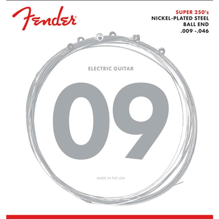 Fender Super 250s snarenset elektrisch, nickel roundwound, regular light, 009-011-016-026-036-046