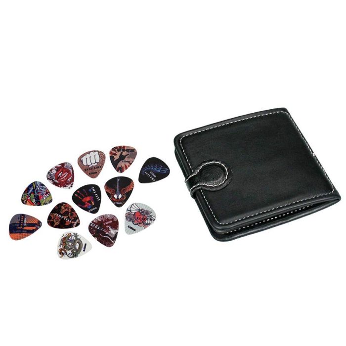 Boston pick pouch, zwart, synthetisch, met 12 gedessineerde plectrums1